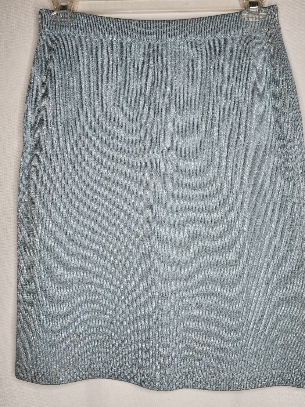 Women's Light Blue Knit A-Line Skirt